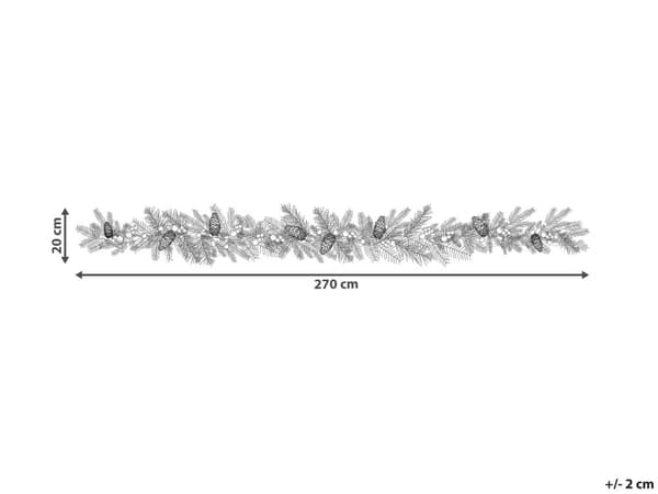 Julkrans Grön Syntetmaterial 270 cm Rund LED-lampor Hängande julpynt