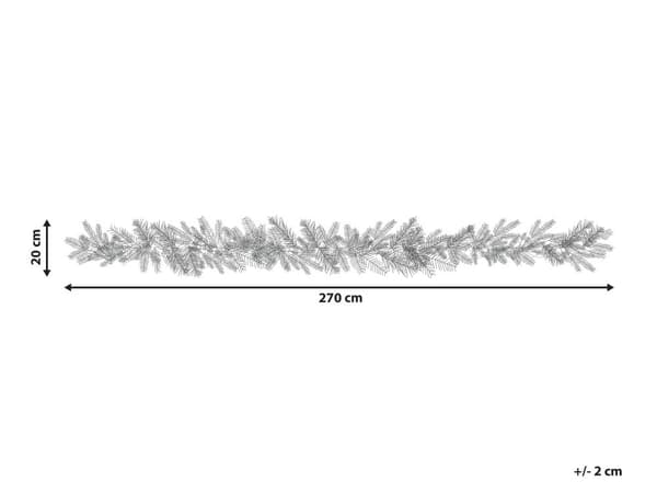 Juleguirlande grøn og hvid Syntetisk Materiale bomuld 270 cm LED-lys Plast Kunstig dekoration til ophæng over pejs