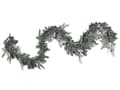 Miniatyrbillede 5 af 7: Juleguirlande grøn og hvid Syntetisk Materiale bomuld 270 cm LED-lys Plast Kunstig dekoration til ophæng over pejs