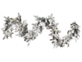 Miniatyrbillede 1 af 7: Juleguirlande grøn og hvid Syntetisk Materiale bomuld 270 cm LED-lys Plast Kunstig dekoration til ophæng over pejs