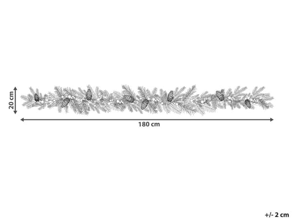 Juleguirlande grøn og hvid Syntetisk Materiale bomuld 180 cm LED-lys Plast Kunstig dekoration til ophæng over pejs