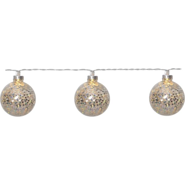 Ljusslinga Glitter 10 kulor Silver