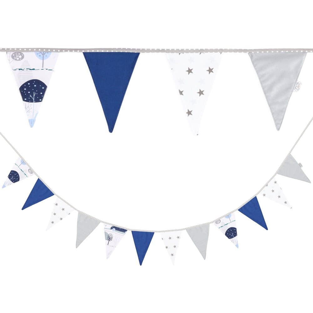 Vimpel kedja barnrum 350 cm sammet, våffel bomull - vimpel girland utomhus födelsedag vimpel kedja tyg dekoration väderbeständig 12 trianglar vagn