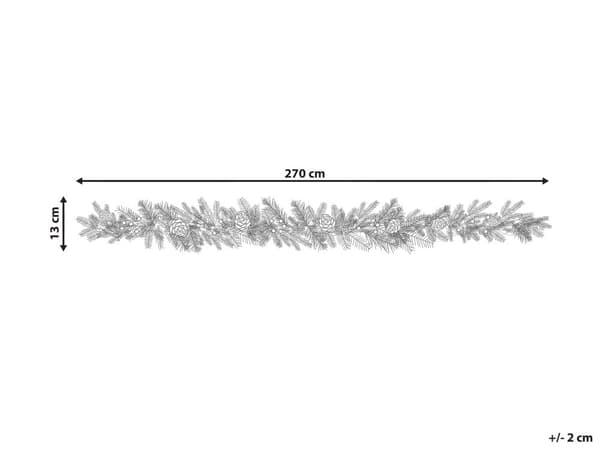 Julekrans Grøn Syntetisk Materiale 270 cm LED-lys Kunstige frostede fyrrekogler Bær Justerbare kviste