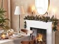 Miniatyrbillede 2 af 6: Julekrans Grøn Syntetisk Materiale 180 cm LED-lys Kunstige frostede fyrrekogler Bær Justerbare kviste