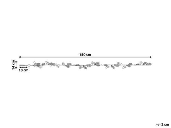 Julgirland Röd Syntetmaterial 150 cm Konstgjord med Ornament Frostig