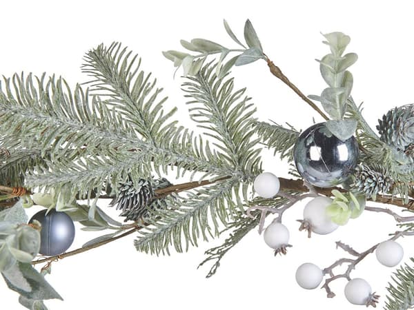 Konstgjord julgirland Grön Syntetmaterial 150 cm med prydnader Justerbara kvistar