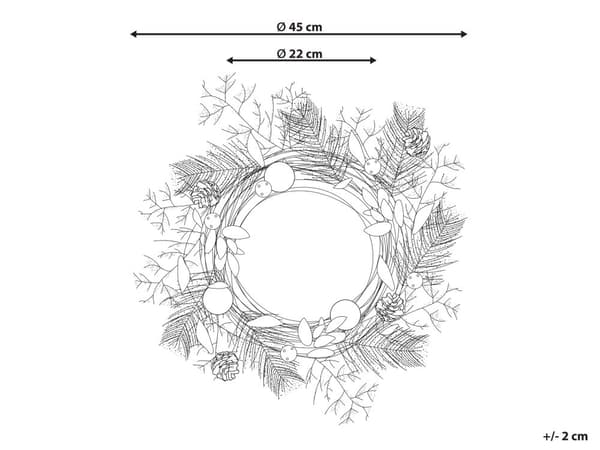 Julekrans Grøn Guld Syntetisk materiale 45 cm Fyrrekogler Snekugler Traditionelt Design Rund