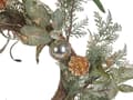 Miniatyrbillede 6 af 6: Julekrans Grøn Guld Syntetisk materiale 45 cm Fyrrekogler Snekugler Traditionelt Design Rund
