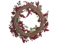 Miniatyrbillede 5 af 6: Julekrans Rød Syntetisk Materiale 40 cm Bær Traditionelt Design Rund