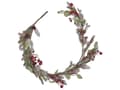 Miniatyrbillede 1 af 5: Kunstig julekrans Grøn Rød Syntetisk materiale 150 cm med ornamenter Justerbare kviste