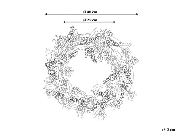 Julkrans Röd Syntetiskt Material 40 cm Bär Traditionell Design Rund