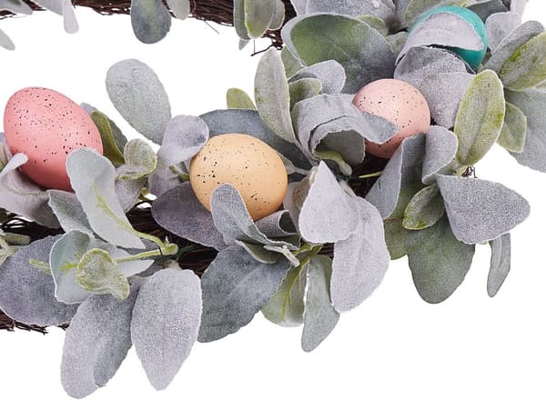 Påskedørkrans Flerfarget Kunstige blad Ø 50 cm Dekorative Egg Veggdekorasjon Håndlaget Rustikk Tradisjonell
