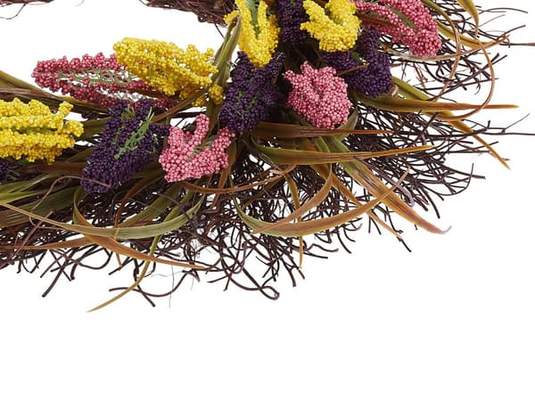 Dørkrans Flerfarget Kunstige blomster Ø 50 cm Veggdekorasjon Håndlaget Rustikk Tradisjonell Boho