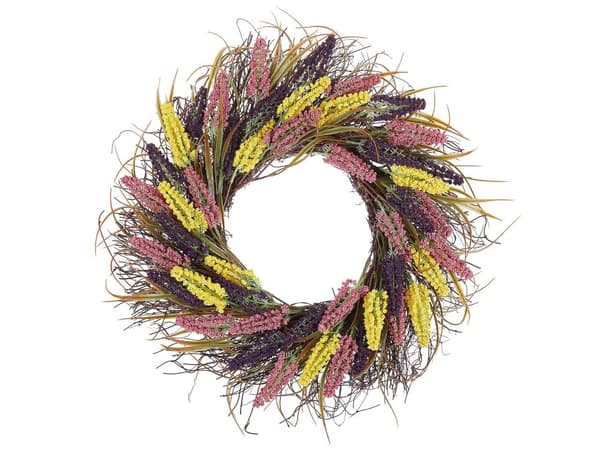 Dørkrans Flerfarget Kunstige blomster Ø 50 cm Veggdekorasjon Håndlaget Rustikk Tradisjonell Boho