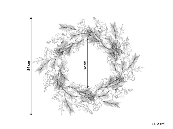 Julekrans Grønt Syntetisk Materiale Naturlig Tre Kunstig Snø Tradisjonell Design Rund 54 cm