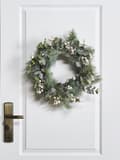 Miniatyrbilde 5 av 6: Julekrans Grønt Syntetisk Materiale Naturlig Tre Kunstig Snø Tradisjonell Design Rund 54 cm