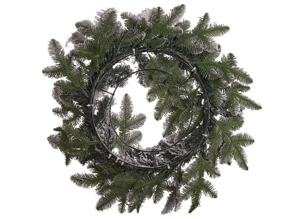 Julekrans i Hvitt Syntetisk Materiale 70 cm Rund LED-lys Innendørs Tilbehør