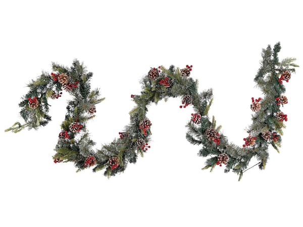 Julekrans Grønt syntetisk materiale 270 cm LED-lys Kunstige justerbare kvister