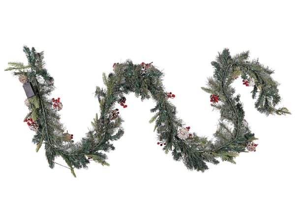 Julekrans Grønt syntetisk materiale 270 cm LED-lys Kunstige justerbare kvister