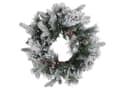 Miniatyrbilde 4 av 7: Julekrans Hvit Syntetisk Materiale 55 cm Pre Lit Kunstig Snø Furu Cons Seasonal Hjemme Dekor