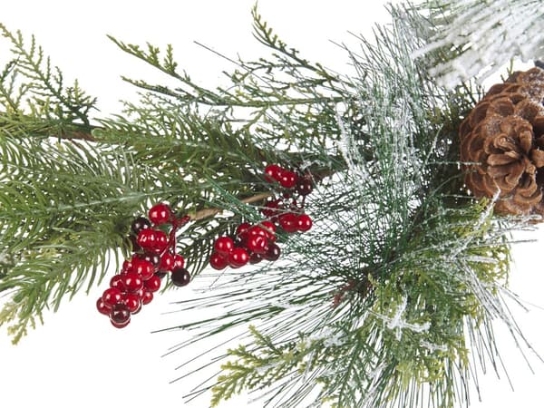 Kunstig Julekrans Grønn Syntetisk Materiale 150 cm Ornament Frostet