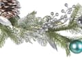 Miniatyrbilde 4 av 5: Kunstig Julekrans Grønn Sølv Syntetisk Materiale 150 cm med Ornamenter Frostet