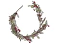 Miniatyrbilde 1 av 5: Kunstig Julekrans Grønn Rød Syntetisk Materiale 150 cm med Ornamenter Justerbare Kvister