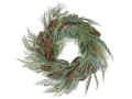 Miniatyrbilde 1 av 6: Julekrans Grønn Syntetisk materiale 34 cm Kongler Snø Tradisjonell design Rund form