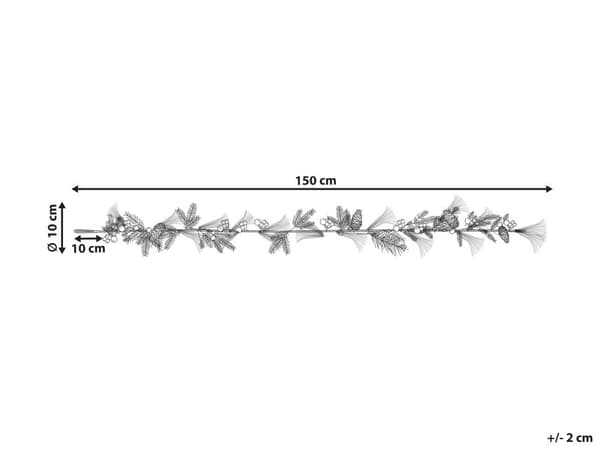 Kunstig Julekrans Grønn Gull Syntetisk Materiale 150 cm Ornamenter Furukegler