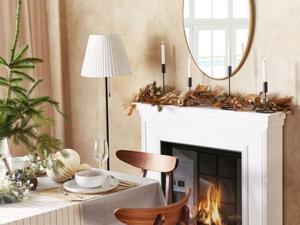 Kunstig Julekrans Grønn Gull Syntetisk Materiale 150 cm Ornamenter Furukegler