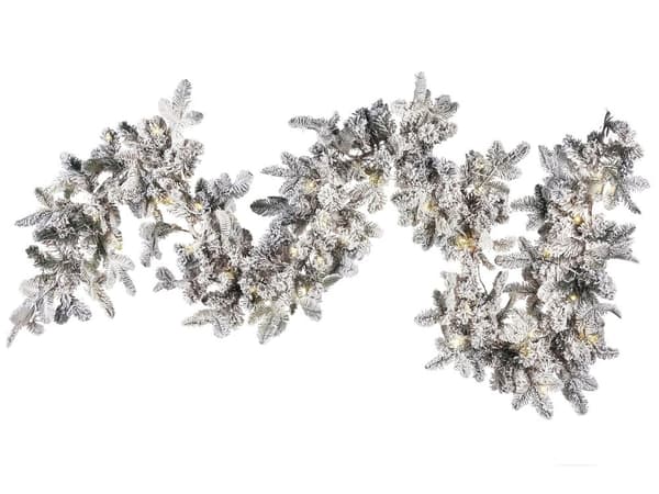 Julekrans Hvit Syntetisk Materiale 180 cm LED-lys Plast Kunstig Julepynt