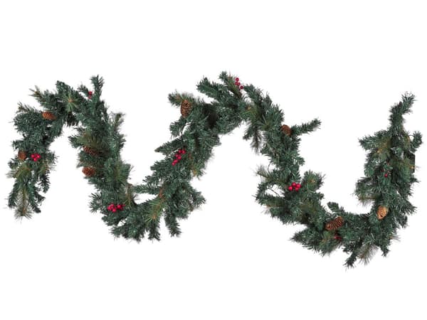 Kunstig Julekrans Grønn Syntetisk Materiale 270 cm med LED Lyse Justerbare Kvister