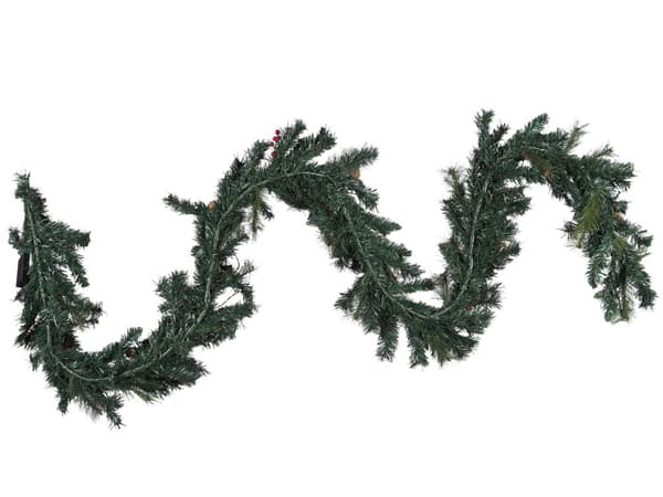 Kunstig Julekrans Grønn Syntetisk Materiale 270 cm med LED Lyse Justerbare Kvister