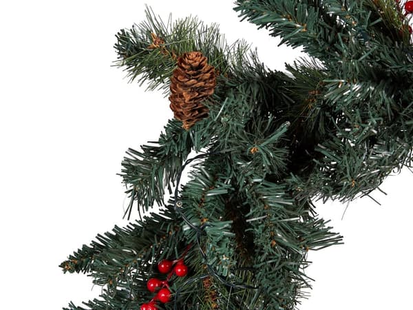 Kunstig Julekrans Grønn Syntetisk Materiale 270 cm med LED Lyse Justerbare Kvister