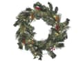 Miniatyrbilde 1 av 7: Julekrans Grønt Syntetisk Materiale Rund 60 cm LED-Lys Hengende Innendørs Tilbehør