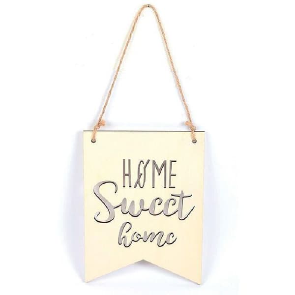Hängvimpel i trä 20 x 15 cm - Home Sweet Home