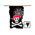 Miniatyrbild 2 av 2: Vimplargirlang - Pirates - 10M - Svart - Plast - 18 rektangulära vimplar