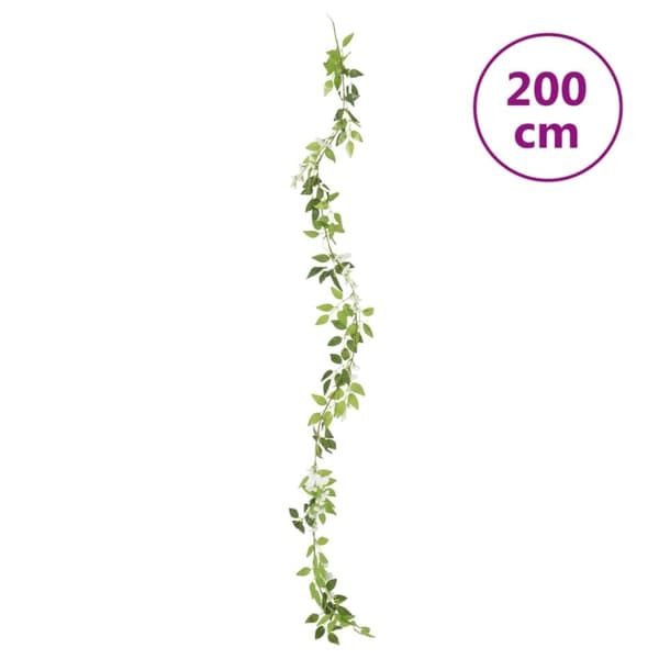 vidaXL Konstgjorda girlanger 6 st vit 200 cm