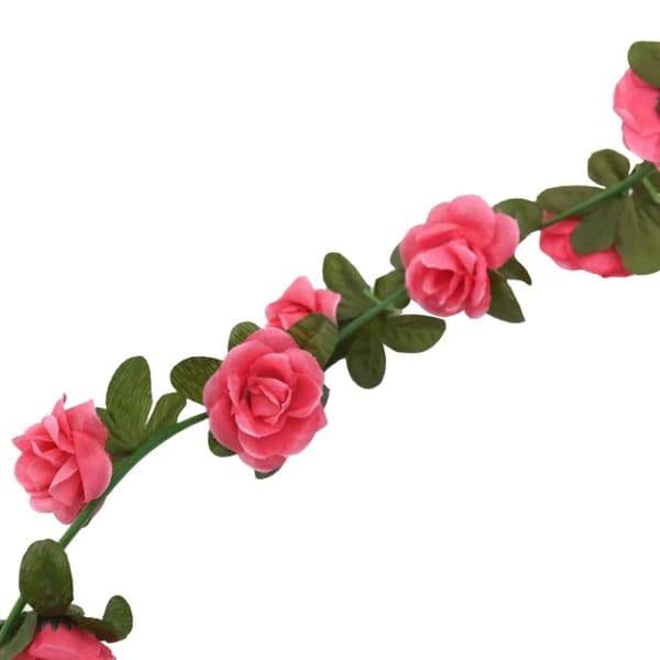 vidaXL Kunstige blomsterkranser 6 stk rødrosa 240 cm