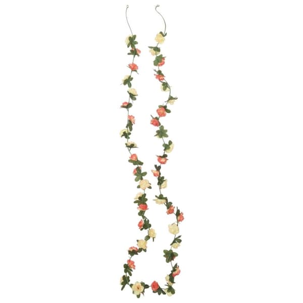 vidaXL kunstige blomsterguirlander 6 stk. 240 cm rød champagnefarvet