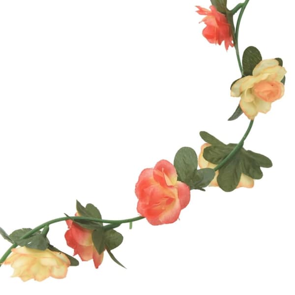 vidaXL kunstige blomsterguirlander 6 stk. 240 cm rød champagnefarvet