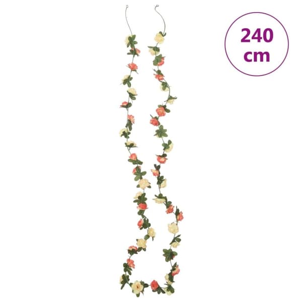 vidaXL kunstige blomsterguirlander 6 stk. 240 cm rød champagnefarvet