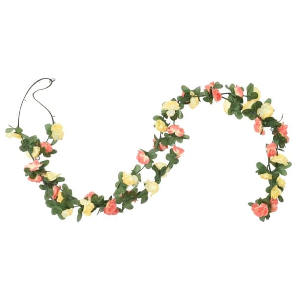 vidaXL kunstige blomsterguirlander 6 stk. 250 cm lys forårsrød