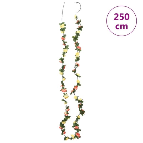 vidaXL kunstige blomsterguirlander 6 stk. 250 cm lys forårsrød