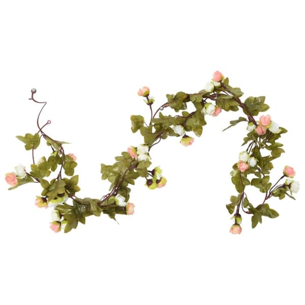 vidaXL kunstige blomsterguirlander 6 stk. 215 cm champagnefarvet