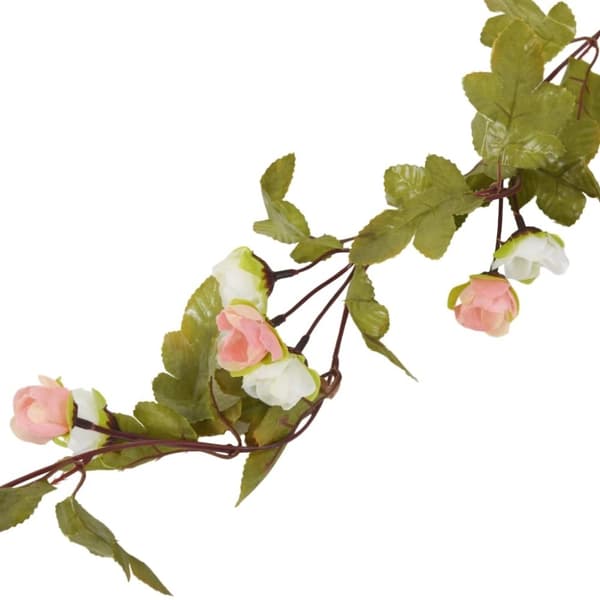 vidaXL kunstige blomsterguirlander 6 stk. 215 cm champagnefarvet
