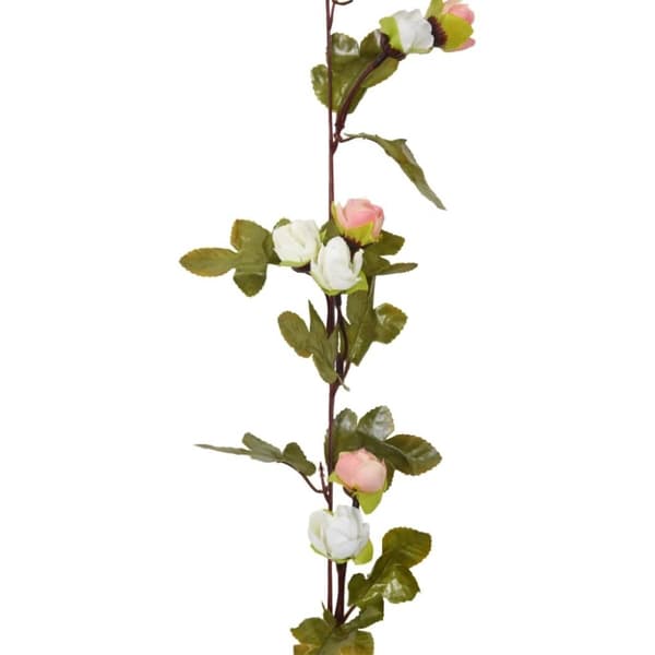 vidaXL kunstige blomsterguirlander 6 stk. 215 cm champagnefarvet