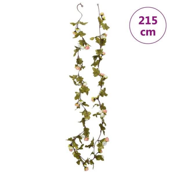 vidaXL kunstige blomsterguirlander 6 stk. 215 cm champagnefarvet