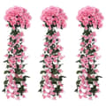 Miniatyrbillede 1 af 7: vidaXL kunstige blomsterguirlander 3 stk. 85 cm lyserød